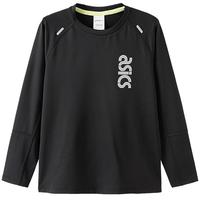 asics亚瑟士童装25年秋季弹力飓风秒干衣吸湿速干拼色长袖T恤 9000黑色 150
