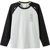 asics亚瑟士童装25年秋季弹力飓风秒干衣吸湿速干拼色长袖T恤 9014灰色调 170