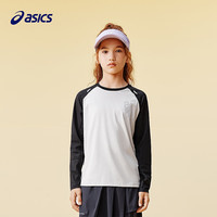 亚瑟士 童装25年秋季弹力飓风秒干衣吸湿速干拼色长袖T恤 9014灰色调 140