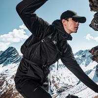 新雪丽棉衣男2024秋冬轻薄款连帽梭织拼接夹棉保暖棉服外套