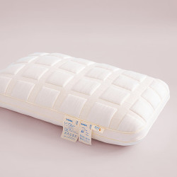 丝麓云 枕头不塌陷枕芯深睡眠护颈格子枕 吨吨面包枕 74cm 48x