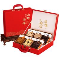 御西美农 山珍海味六拼礼盒红色 海参鲍鱼鱼胶玛咖灵芝 滋补送礼176g