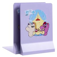 得力得力(deli)奶噗噗全塑L型可折叠书立 桌上书本置物架书架书籍挡靠  2片/付 TB451紫 【奶噗噗~】17.7cm折叠书立-紫