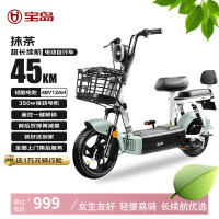 移动端、京东百亿补贴：宝岛电动车 BODO 宝岛新国标电动车抹茶48V12Ah铅酸电池代步长续航电动自行车 青提浅绿