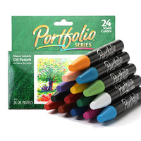绘儿乐 美国绘儿乐（Crayola）水溶性油画棒24色易上色炫彩棒蜡笔 儿童涂鸦绘画笔52-3624