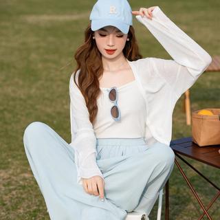 真维斯 纯色宽松显瘦 女士短款针织开衫