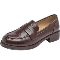 15MINS厚底乐福鞋女夏季单鞋英伦风小皮鞋通勤 D1113AQ5 棕色 38