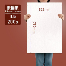 元浩 加厚200g/230g专业素描纸 铅画纸 8k 4k 2k学生用美术生考试联考专用纸 微黄色画纸