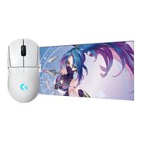 logitech/罗技 轻量化 无线游戏鼠标+游戏桌垫 黑色