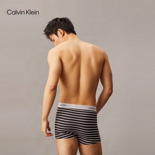 Calvin Klein NB4391 棉质透气 太空黑/条纹黑 S 男士内裤2条装