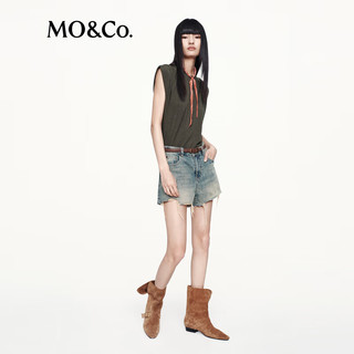 MO&Co. MBE3TEET16 力量宽肩设计 橄榄绿色 M 无袖T恤