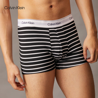 Calvin Klein NB4391 棉质透气 太空黑/条纹黑 S 男士内裤2条装