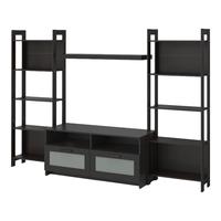 宜家（IKEA）LAIVA莱瓦书架落地置物架家用靠墙储物柜展示柜 黑褐色电视机组合柜