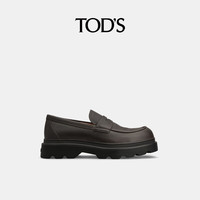 托德斯TOD'S2025秋冬男士皮革乐福鞋厚底鞋 黑色 38