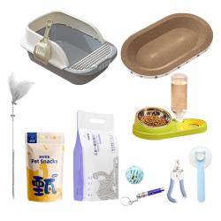 汪野君 养猫全套用品猫砂盆套装喂食喂水器绒布猫窝猫玩具组合十件套