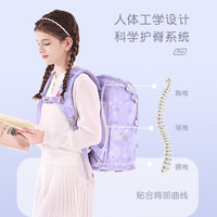 迪士尼书包女生小四三二一年级冰雪爱莎女童减负女孩双肩包儿童背包 冰雪奇缘粉红色 (适合1-4年级)
