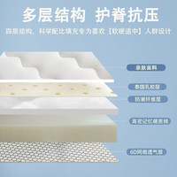 浪莎(langsha)a类记忆棉乳胶床垫1.2x2米宿舍单人榻榻米床褥软垫子垫被铺底 双拼白蓝D-约9cm【抗压护脊 220cm * 200cm 【抗压回弹】