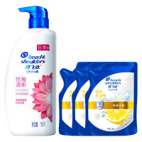 海飞丝 去屑香氛恬雅清新型750G+补充装200G*3(共1350G)