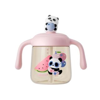 移动端、京东百亿补贴：贝亲 儿童牛奶杯1-3岁宝宝喝水喝奶PPSU直饮奶瓶双吸管水杯 粉色330mL