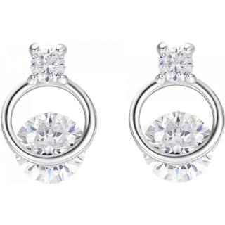 周六福 S925银耳钉 几何 一对