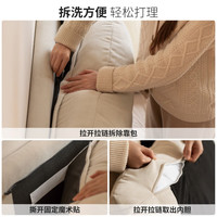 源氏木语布艺床互不打扰可拆洗主卧奶油风齐边床家用云朵泡芙床 布艺杏仁露软包床1.8*2m不含垫