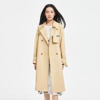 有兰 URLAZH 秋季中长款系带文艺气质时髦休闲长袖英伦复古风衣外套女