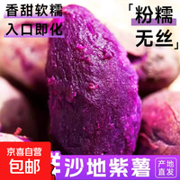 京喜加 紫罗兰红薯沙地现挖紫薯宝宝辅食紫芋头山芋苕粗粮新鲜 净重 小紫薯1斤 带箱
