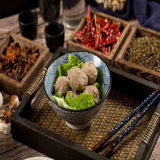 恋食记潮汕手打牛肉丸牛筋丸鱼丸特产肉丸子汕头火锅食材烧烤 潮汕牛筋丸500克