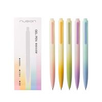 得力纽赛(NUSIGN)香味墨水速干按动中性笔 双球珠ST笔头 0.5mm刷题笔考试笔 黑色5支/盒NS986-1 香味墨水  5支