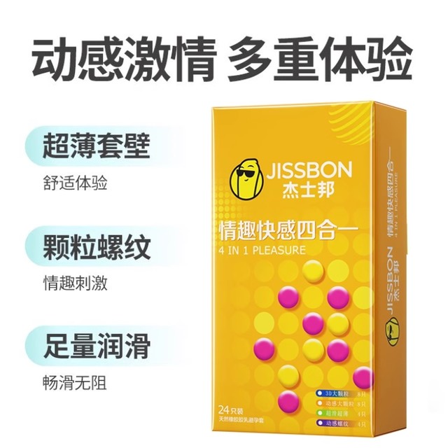 88VIP：jissbon 杰士邦 情趣大颗粒安全套 24只装