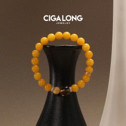 CIGALONG 龙梓嘉黄水晶蜜蜡手串新中式珠宝