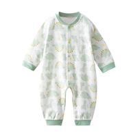 贝肽斯婴儿衣服春秋季连体衣智能恒温纯棉宝宝春秋款哈衣新生儿连体衣 趣味小恐龙-中开 66cm