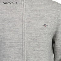 GANT/甘特春季男士拉链立领纯色毛针织开衫厚实保暖上衣外套 93-灰色 2XL