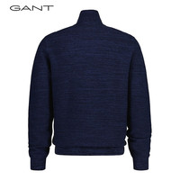 GANT/甘特春季男士拉链立领纯色毛针织开衫厚实保暖上衣外套 433-蓝色 3XL