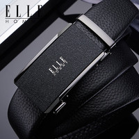 ELLE HOMME法国品牌男士皮带男真皮男士腰带自动扣老公 【专柜礼盒】902081百搭枪色 110cm -130cm可/可修