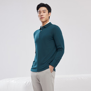 雅戈尔POLO衫男优质棉莫代尔混纺平纹特柔面料男POLO衫柔软舒适2025 墨绿VLYM519961PCA XL （150-165斤）