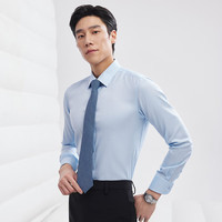 雅戈尔 长袖衬衫男棉丝毛混纺DP免烫衬衫抗皱平整全身装衬2025合款 浅蓝VLTP119698IBY 41 （175/96Y）
