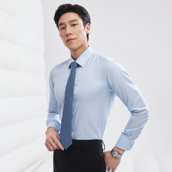 雅戈尔 长袖衬衫男棉丝毛混纺DP免烫衬衫抗皱平整全身装衬2025合款 浅蓝VLTP119698IBY 41 （175/96Y）