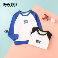 愤怒的小鸟 ANGRY BIRDS 时尚休闲ins长袖拼色卫衣春秋儿童插肩袖印花撞色t恤