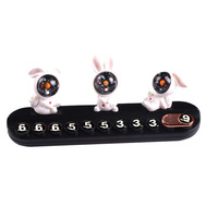 腾安达汽车挪车电话牌可爱感太空人车载临时停车号码牌移车香薰摆件 【星空兔三款A】米色停车牌（送香薰条）