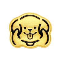 周大生腕美黄金猫猫狗狗转运珠硬金摘星熊情侣款七夕情人节礼物送女友 【快乐小狗-0.40g】-赠黑皮绳 黑色皮绳可更换成合金手镯,请咨询客服确认