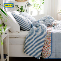 宜家（IKEA）SMANUNNEORT斯冒诺特被套枕套多件套保护套 红褐色被套和枕套+白色床笠 150x200cm 90x200cm