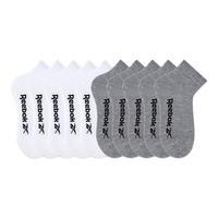 锐步25年夏季运动袜男女通用 简约薄款透气经典百搭短筒袜 5白5灰（10双装） 均码 10双装男款（39-43码）