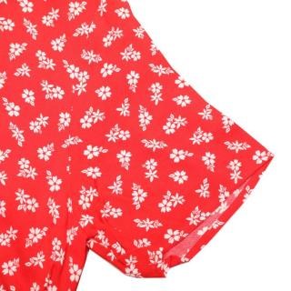 & Other Stories H&M集团小清新气质印花舒适A字圆领短袖连衣中裙