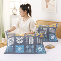 恩爱鸟 0712 纯棉枕巾 1对 梦幻蓝