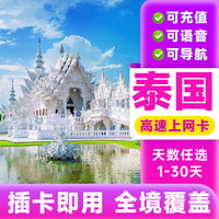 泰国电话卡4G高速网络流量上网卡曼谷清迈旅游出差手机卡流量卡 7天10G总量降无限低速