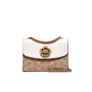 COACH 蔻驰 山茶花系列 女士斜挎包 34256 米白/卡其色 小号