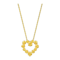 Chow Sang Sang 周生生 爱心玫瑰黄金吊坠足金心形玫瑰花环不含素金链82296P计价3.3克