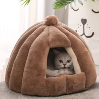 宠爱力 猫窝冬天四季通用半封闭式猫窝狗窝冬季保暖猫屋小型犬宠物用品 南瓜猫窝