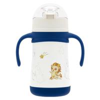 膳魔师儿童水杯316l不锈钢保温杯婴儿宝宝吸管杯保温杯耐磨防摔TCKE 麒麟 吸管杯 320ml（双耳把手） 国潮祥云蓝 （带把手）